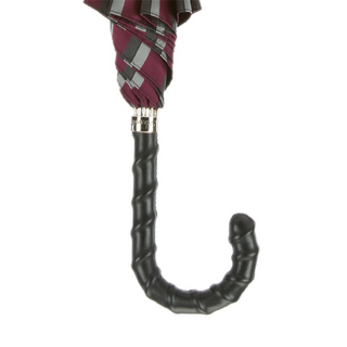Men's leather handle classic automatic handmade Italian rain umbrella detail