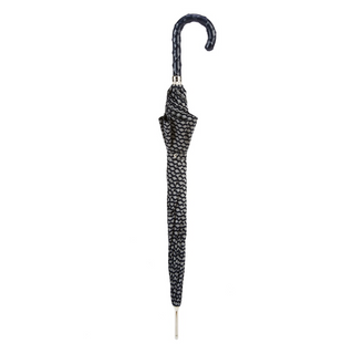Luxury leather twisted handle handmade Italian men's rain umbrella close-up