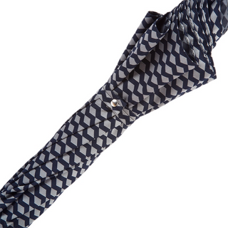 Luxury leather twisted handle handmade Italian men's rain umbrella top view