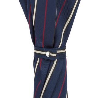 Striped silver monkey handle automatic handmade Italian men's umbrella detail