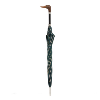 Striped duck handle gift box handmade Italian men's umbrella close-up