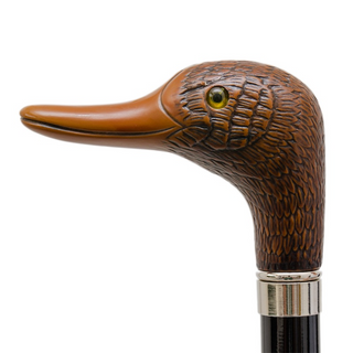Striped duck handle gift box handmade Italian men's umbrella detail