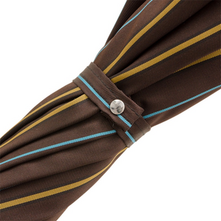 Striped automatic dog handle water-resistant handmade Italian umbrella top view