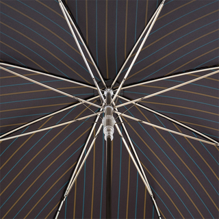 Striped automatic dog handle water-resistant handmade Italian umbrella open