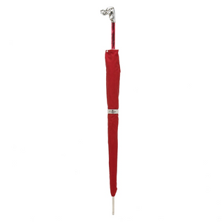 Red silver hound handle automatic handmade Italian luxury gift umbrella canopy