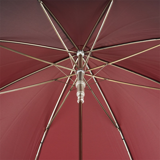 Red silver hound handle automatic handmade Italian luxury gift umbrella back view