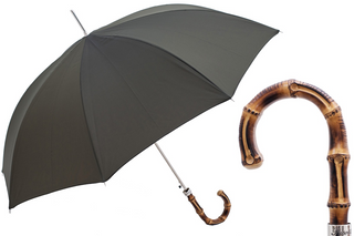 Automatic bicolor whangee handle water-resistant handmade Italian men's umbrella front