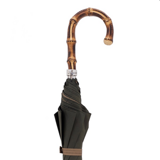 Automatic bicolor whangee handle water-resistant handmade Italian men's umbrella back