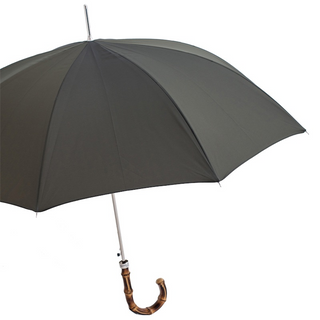 Automatic bicolor whangee handle water-resistant handmade Italian men's umbrella side