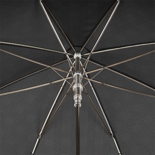 Luxury leather braided handle handmade Italian men's rain umbrella open