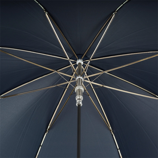 Navy silver eagle metal handle automatic handmade Italian men's umbrella detail