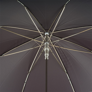 Silver bulldog metal handle automatic handmade Italian men's umbrella canopy