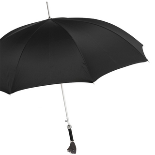 Gorilla enameled brass handle handmade Italian men's rain umbrella side view