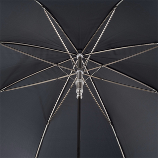 Black horse enameled brass handle handmade Italian luxury men's umbrella top view