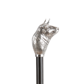Bull brass handle luxury handmade Italian men's rain umbrella detail
