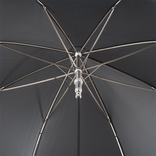 Panda enameled brass handle automatic handmade Italian men's umbrella top view