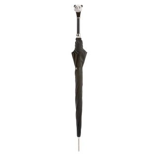Panda enameled brass handle automatic handmade Italian men's umbrella canopy