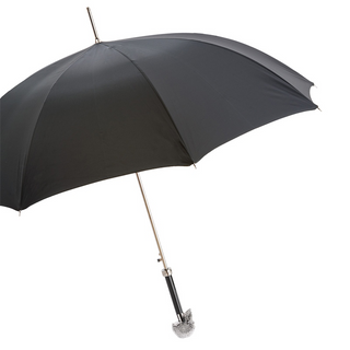 Luxury Swarovski skull handle automatic designer handmade Italian umbrella side view