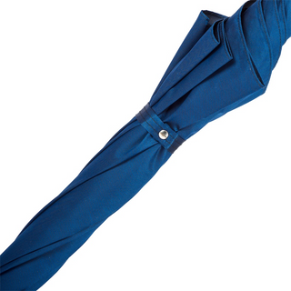 Blue luxury silver greyhound handle handmade Italian men's umbrella top view