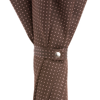 Gentleman brown leather handle handmade Italian classic men's umbrella top view