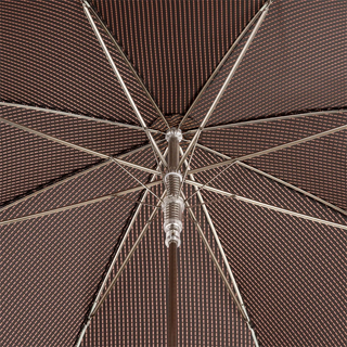 Gentleman brown leather handle handmade Italian classic men's umbrella open