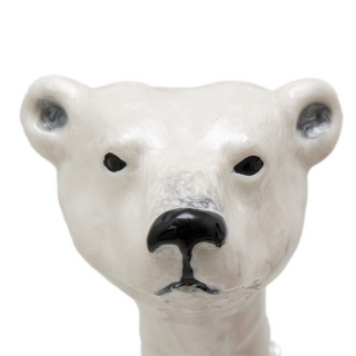 Enameled bear handle luxury handmade Italian men's rain umbrella angle