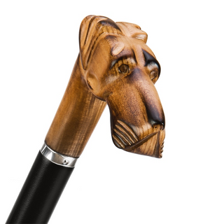 Hand carved Great Dane automatic handmade Italian men's umbrella back view