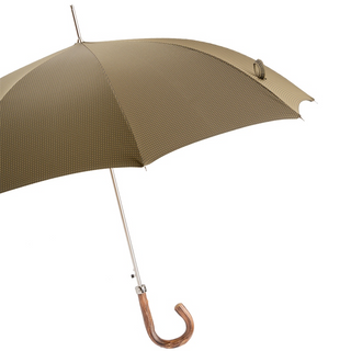 Bespoke gentleman automatic chestnut handle water-repellent Italian umbrella side