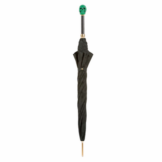 Camouflage green skull handle automatic waterproof handmade Italian men's umbrella canopy