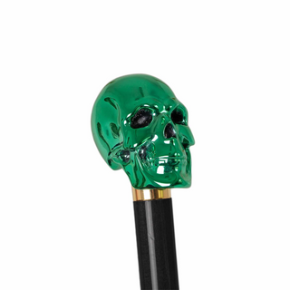 Camouflage green skull handle automatic waterproof handmade Italian men's umbrella close-up