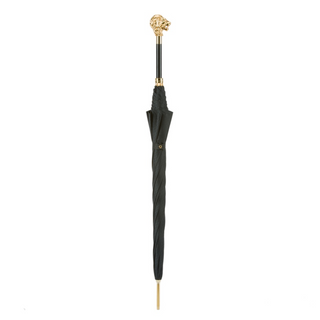 Black luxury gold lion handle automatic handmade Italian men's umbrella canopy