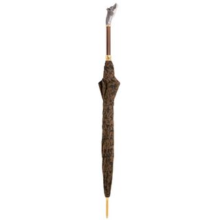 Luxury wolf brass handle automatic handmade Italian men's rain umbrella canopy