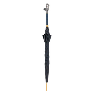 Elephant enameled brass handle automatic handmade Italian men's umbrella canopy