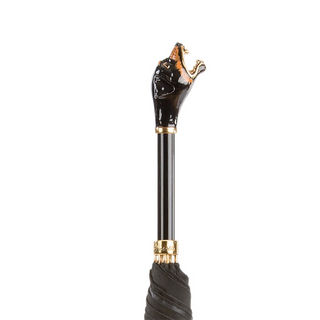 Luxury rottweiler brass handle handmade Italian designer men's umbrella canopy