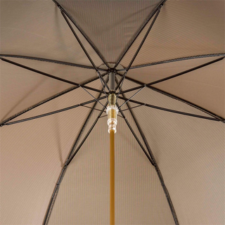 Boar enameled brass handle large canopy handmade Italian men's umbrella open