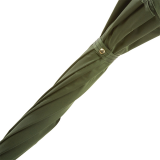 Mallard enameled brass handle polyester canopy handmade Italian men's umbrella top view
