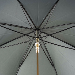 Mallard enameled brass handle polyester canopy handmade Italian men's umbrella open