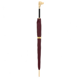 Burgundy dog handle automatic gift box waterproof Italian men's umbrella top view