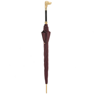 Burgundy dog handle automatic gift box waterproof Italian men's umbrella canopy