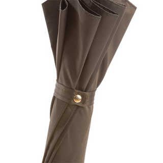 Luxury brown automatic handmade Italian men's rain protection umbrella top view