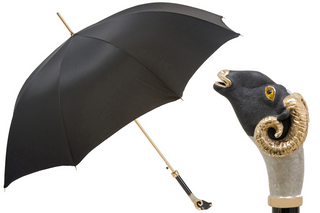 Luxury Italian automatic enameled brass handle men's rain umbrella front view