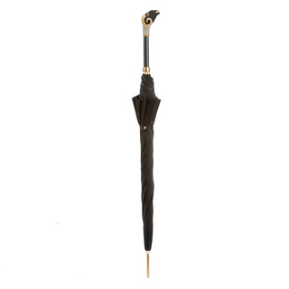 Luxury Italian automatic enameled brass handle men's rain umbrella close-up
