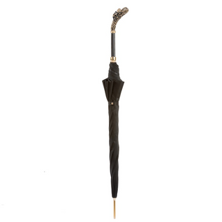 Luxury designer Swarovski crystal handle handmade Italian rain umbrella canopy
