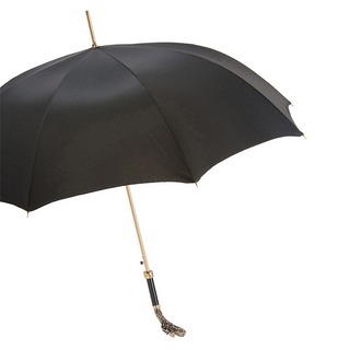 Luxury designer Swarovski crystal handle handmade Italian rain umbrella side view