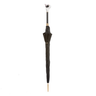French bulldog brass handle luxury handmade Italian men's umbrella canopy