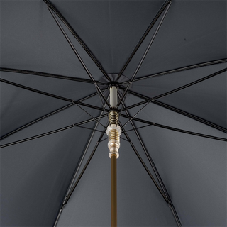 French bulldog brass handle luxury handmade Italian men's umbrella top view
