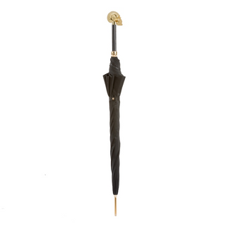 Golden skull handle automatic luxury rain protection Italian men's umbrella canopy