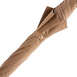 Luxury owl brass handle waterproof canopy handmade Italian men's umbrella back view