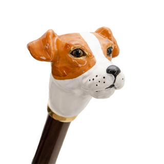 Jack Russell brass handle automatic handmade Italian men's rain umbrella canopy
