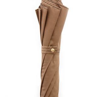 Jack Russell brass handle automatic handmade Italian men's rain umbrella top view